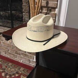 Bangora Straw Hat.  Size 7 3/8.